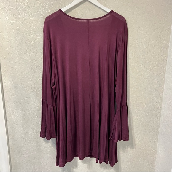 24Seven Apparel | Burgundy Bell Sleeve Tunic - Picture 8 of 10